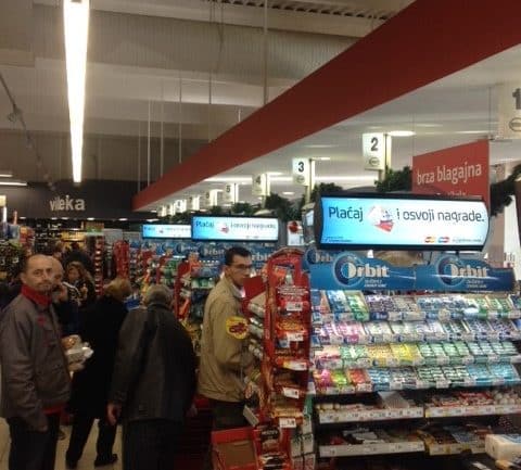 svjetleci display na blagajni